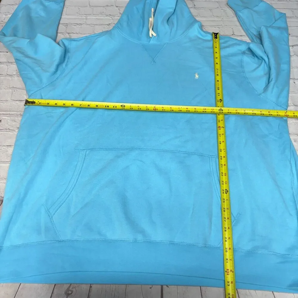Polo Ralph Lauren Men Pullover Hoodie Size 5XB 5X Big Light Blue D118 -4